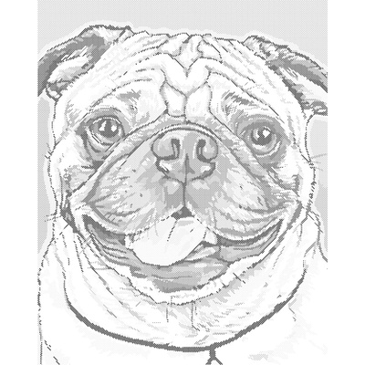 ZUTY Bodkovanie - MOPSÍK Rámovanie: bez rámu a bez vypnutia plátna, Rozmer: 40x50 cm