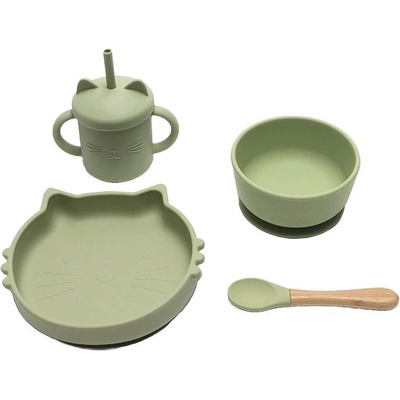 Lorelli Силиконов комплект за хранене Lorelli - 4 части, Fresh Green (10230700004)