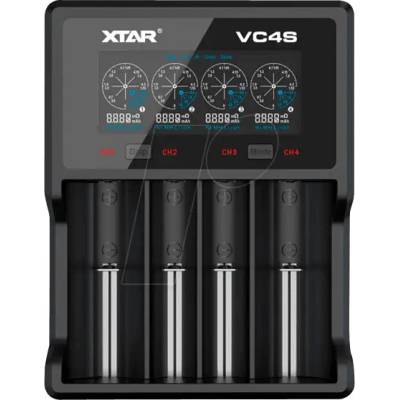Xtar Зарядно у-во XTAR VC4SL, 4 гнезда, LCD дисплей, USB, LiIon & NIMH, 18650, CR123, AA, AAA (VC4SL)