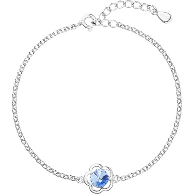 Pavona stříbrný se Swarovski krystaly modrá kytička 33117.3