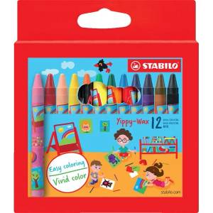 STABILO Мазен молив STABILO Tippy Wax кръгъл заострен 12 цвята 2812 (2812)