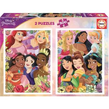 Image 1 of Educa - Puzzle 2x500 Disney Princess II - 500 piese
