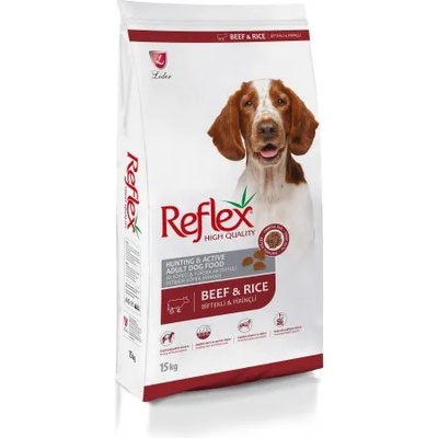 LIDER Reflex High Energy Beef Adult Dog - Пълноценна храна за активни израснали кучета с говеждо месо 15 кг, Турция
