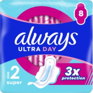 Always Дамски превръзки с крилца Always Ultra - Super Plus, 8 броя