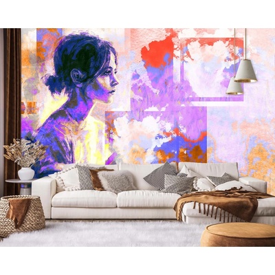 Gario Fototapeta Portrét ženy vo fialovej farbe Materiál: Vliesová, rozmery 200 x 140 cm