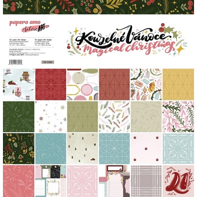 PAPERO AMO ♥ Sada scrapbook papírů 12"x12" - KOUZELNÉ VÁNOCE / Oboustranné