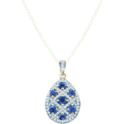 Savicki Prívesok dvojfarebné zlato modré zafíry diamanty SAVP73348 Y NSZ