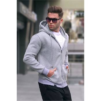 Madmext Мъжки Regular Fit суитшърт 6033 - Сив меланж #362892 (362892_Светло сиво)
