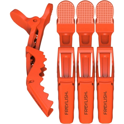Stylingové klipsy na vlasy Freylish Hair Clips - oranžové, 4 ks