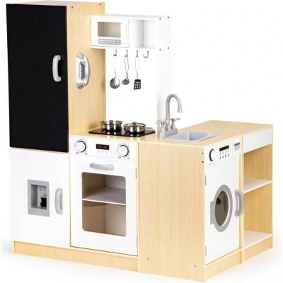 ECOTOYS Dřevěná kuchyňka XXL s tabuli 106,5 cm