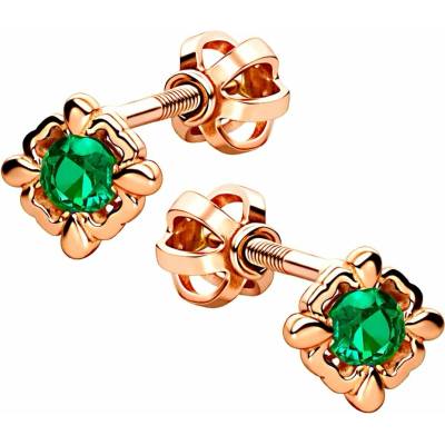 Zlaton Náušnice růžové zlato s kamenem pecky 0.50cm 1.25g N05122501998