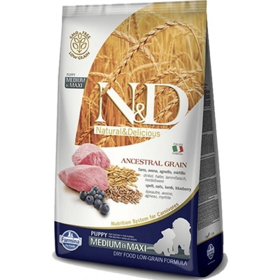 N&D Ancestral Grain Puppy Medium & Maxi Lamb Spelt Oats & Blueberry 2,5 kg