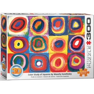 EUROGRAPHICS Пъзел с 3D ефект Eurographics от 300 части - Експеримент с цветни квадрати (63311323)