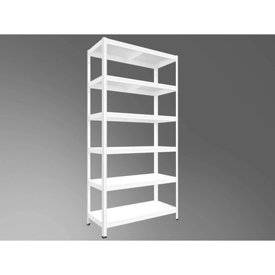 Biedrax Regál do spíže 40 x 80 x 240 cm, bílý, 6 polic plech, nosnost 100 kg na polici