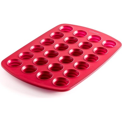 coox Форма за 24 мини мъфини или бонбони COOX в червен цвят - 39 х 26, 5 х h2, 6 см (COOX 2303-301)