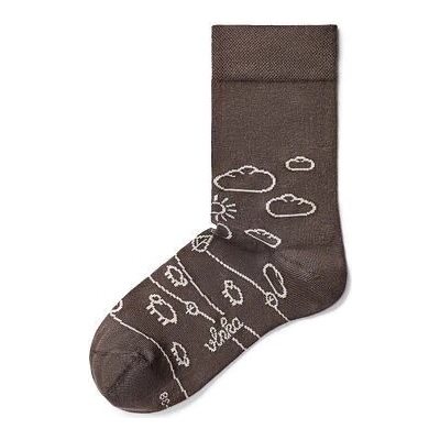Vlnka Bavlněné ponožky louka hnědá – Zboží Mobilmania