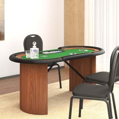 zahrada-XL Pokerový stůl pro 10 hráčů zelený 160 x 80 x 75 cm 80406 – Zboží Mobilmania