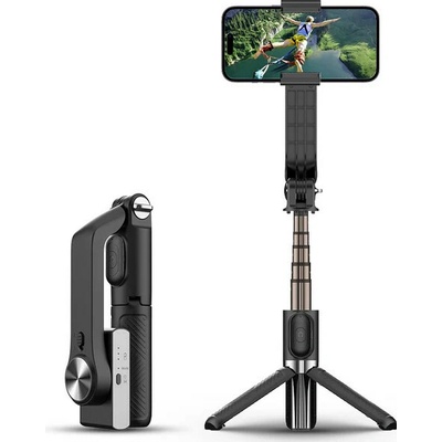 A4 1-osý stabilizátor, teleskopická tyč na selfie s mini statívom a diaľkovým ovládaním