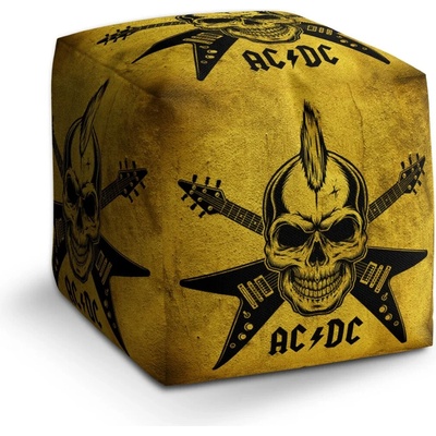 Sablio Taburet Kocka ACDC Lebka: 40x40x40 cm