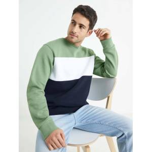 Celio Зелен и черен мъжки раиран пуловер Celio Betrail Celio | Cheren | МЪЖЕ | S