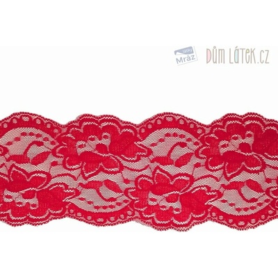 Elastická čipka červená, 100 mm