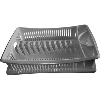 Odkapávač LUX úzký plast stříbrný 39,5x28x8,5 cm