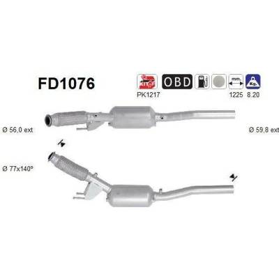 Filtr sazových částic, výfukový systém AS FD1076