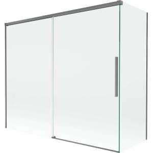 Mexen Rox параван за вана, 2-крилен с плъзгащи се врати, 180 + 90 x 150 см, прозрачен, gun metal - 8C9-180-090-95-00 (8C9-180-090-95-00)