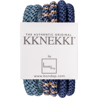 KKNEKKI Gumička do vlasů Kknekki Slim no. 1 – set 6 ks, modrá barva, textil – Zboží Dáma