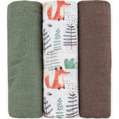 Petite &Mars Bambusové mušelínové pleny Moussy Forest Fox 3 ks