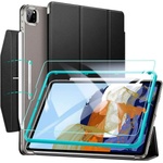 ESR Ascend Trifold Case And Tempered Glass - комплект полиуретанов калъф с поставка и стъклено покритие за iPad Pro 11 M1 (2021), iPad Pro 11 (2020), iPad Pro 11 (2018) (черен)