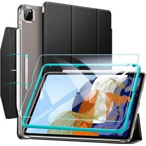 ESR Ascend Trifold Case And Tempered Glass - комплект полиуретанов калъф с поставка и стъклено покритие за iPad Pro 11 M1 (2021), iPad Pro 11 (2020), iPad Pro 11 (2018) (черен)