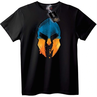 NOONEBRAND Тениска Спартански Шлем - 2XL, Black