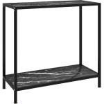 vidaXL Конзолна маса, черна, 80x35x75 cм, закалено стъкло (322834)