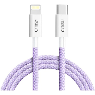 Tech-Protect Кабел за зареждане 200см с USB-C / LIghtning и PD 27W / 3A от Tech-Protect Ultraboost Lite - Mauve (5906302380961)
