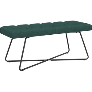 vidaXL Пейка с копчета Тъмнозелено 110 x 40 x 46 cm Текстил (42038376)