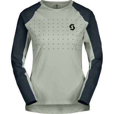 Scott Дамска фланелка с дълъг ръкав за колоездене Scott Women's Tee Trail Vertic Pro L/S Cycling jersey - Spray Grey / Dark Blue (156-2318-0414)