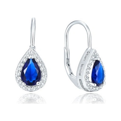 Nubis stříbrné náušnice slzičky se zirkony NB-3968