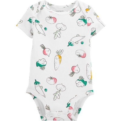 CARTER'S Body krátký rukáv Ivory Vegetables holka