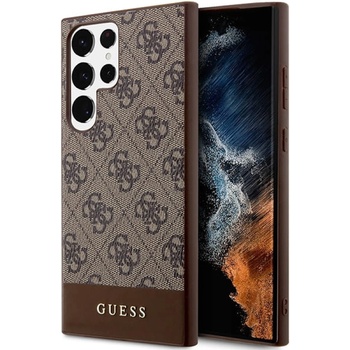 GUESS Гръб Guess 4G Stripe Case за Samsung Galaxy S24 Ultra - Кафяв