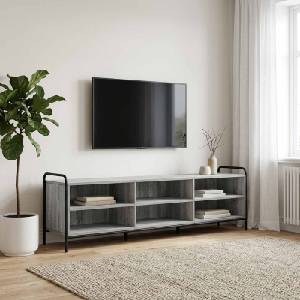 vidaXL ТВ шкаф 140 x 39, 5 x 50 см Сив Сонома Инженерна дървесина (8013773)
