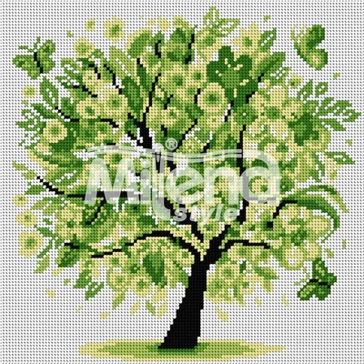 Milena Style Хармония в зелено - гоблен със схема конци Ariadna 1: 1