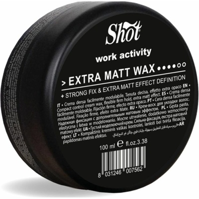 Shot Work Activity EXTRA MATT WAX - vosk so silnou fixáciou a extra matným efektom, 100 ml