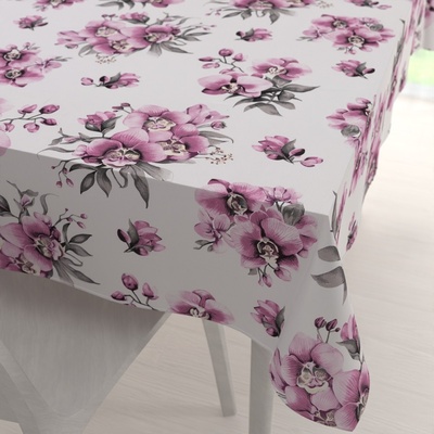 Biante bavlna obdélníkový ubrus Sandra SA-623 Lila orchideje na bílém 100x140 cm