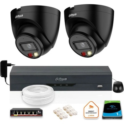 Dahua 2x IPC-HDW1439V-A-IL-BLACK 1TB