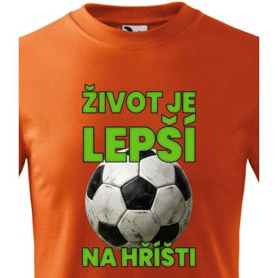 Dětské tričko Fotbal život je lepší na hřišti OranžováCanvas Dětské tričko Bezvatriko.cz 1568