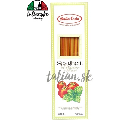 Dalla Costa Alimentare Špagety s paradajkou a špenátom 0,5 kg