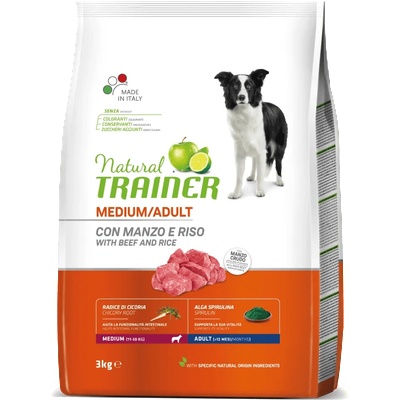 Natural Trainer Medium Adult Beef гранули за кучета - 12кг