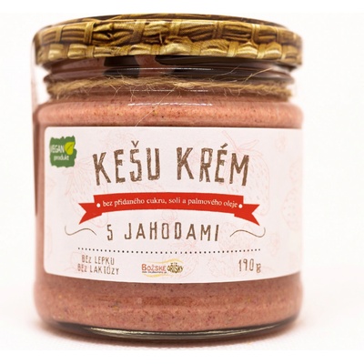Božské oříšky Kešu krém s jahodami 190 g