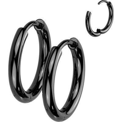 Steel Edge Titanové náušnice krúžky SETRH01-8 Čierna